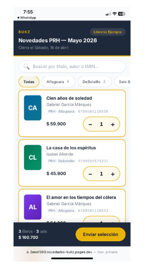 App de novedades editoriales &mdash; producto para la industria