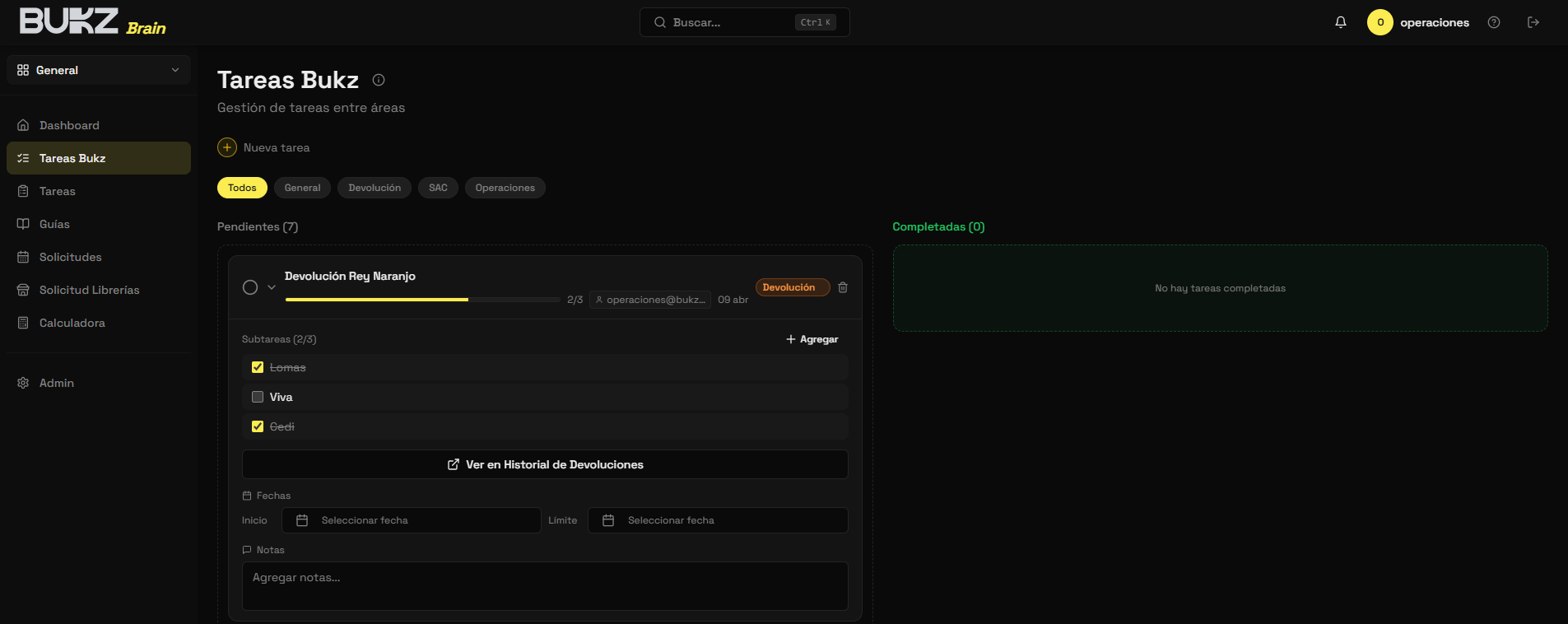 Tablero de tareas compartido